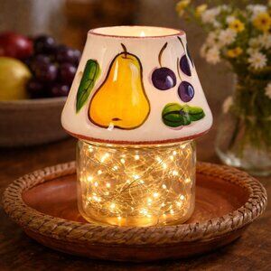 Ceramic Fruit Candle Shade Topper Kitchen Jar Candle Decor Cottagecore Farmhouse